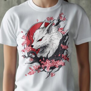 Kitsune Cherry Blossom - Unisex Organic Cotton T-Shirt